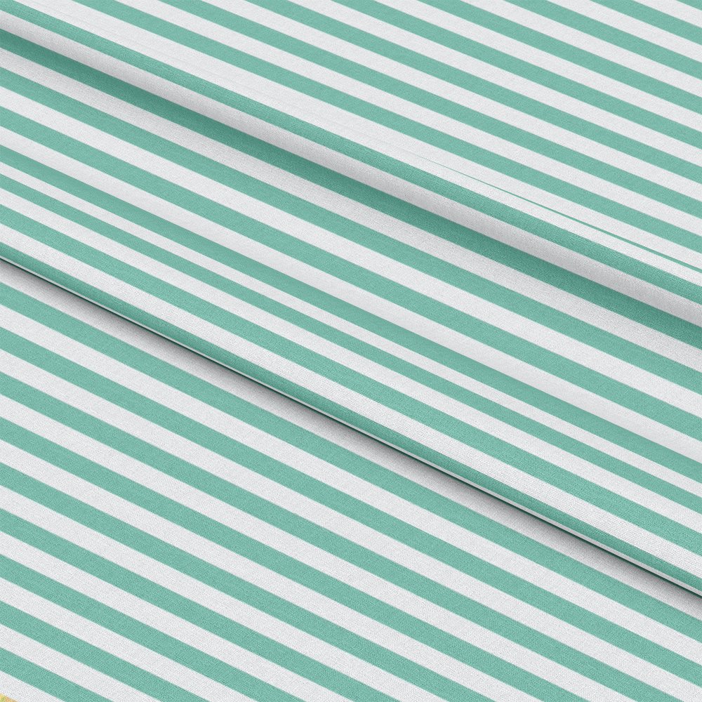 Horizontal Stripes Mint Quilting Cotton Fabric