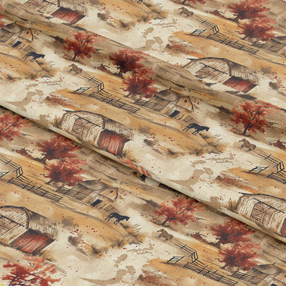 Horse Ranch Pattern 1 Quilting Cotton Fabric