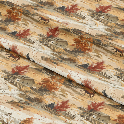 Horse Ranch Pattern 3 Quilting Cotton Fabric