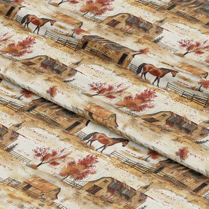 Horse Ranch Pattern 5 Quilting Cotton Fabric