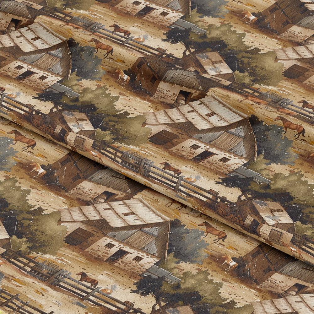 Horse Ranch Pattern 9 Quilting Cotton Fabric