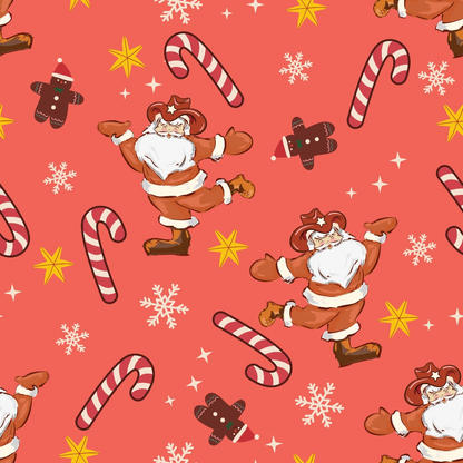 Howdy Santa Pattern 2 Quilting Cotton Fabric