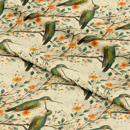 Hummingbirds in Spring Pattern 14 Quilting Cotton Fabric