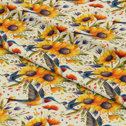 Hummingbirds in Spring Pattern 1 Quilting Cotton Fabric