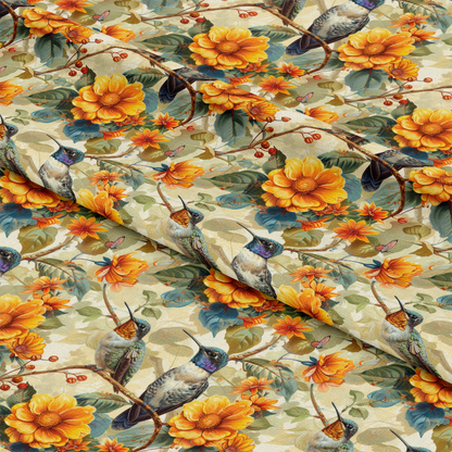 Hummingbirds in Spring Pattern 4 Quilting Cotton Fabric