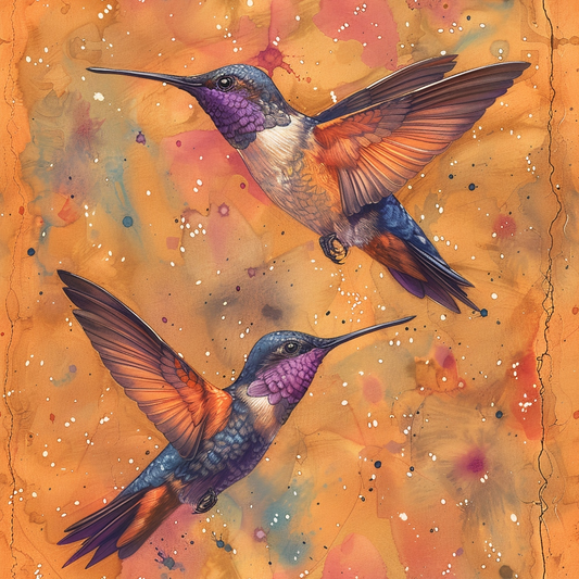 Hummingbirds in Spring Pattern 6 Quilting Cotton Fabric