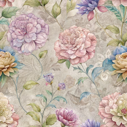 Hydrangeas Peonies Pattern 12 Quilting Cotton Fabric