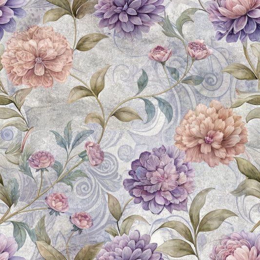 Hydrangeas Peonies Pattern 2 Quilting Cotton Fabric