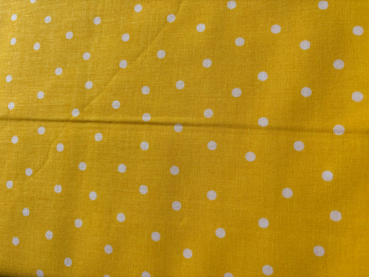 Yellow Polka Quilting Cotton Fabric