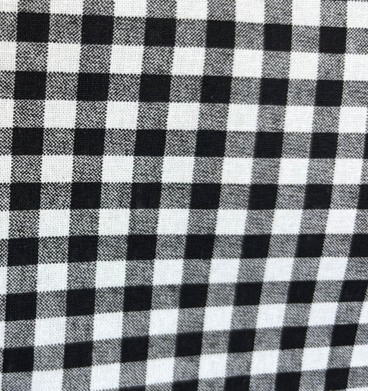 Large Check on Black Quilting Cotton Fabric