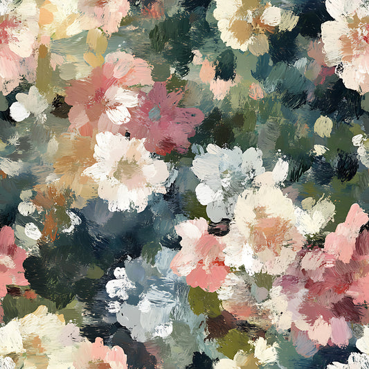 Impressionist Floral Pattern 1 Quilting Cotton Fabric