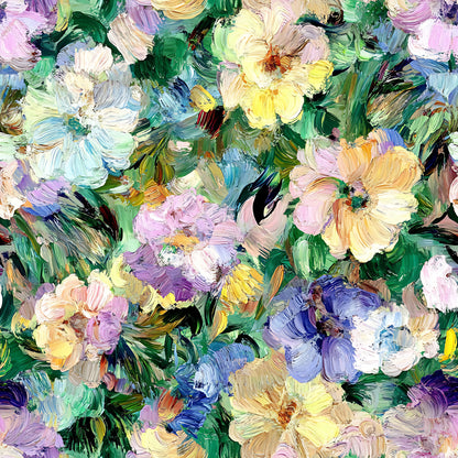 Impressionist Floral Pattern 10 Quilting Cotton Fabric