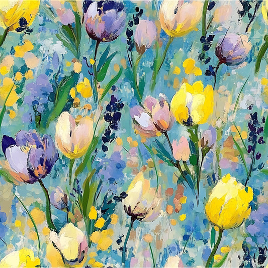 Impressionist Floral Pattern 13 Quilting Cotton Fabric