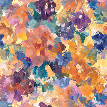 Impressionist Floral Pattern 14 Quilting Cotton Fabric
