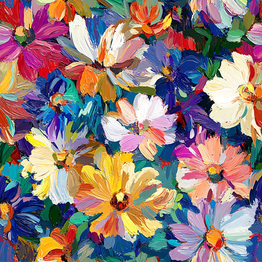 Impressionist Floral Pattern 17 Quilting Cotton Fabric
