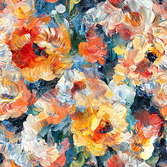 Impressionist Floral Pattern 21 Quilting Cotton Fabric