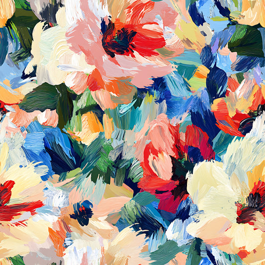 Impressionist Floral Pattern 5 Quilting Cotton Fabric