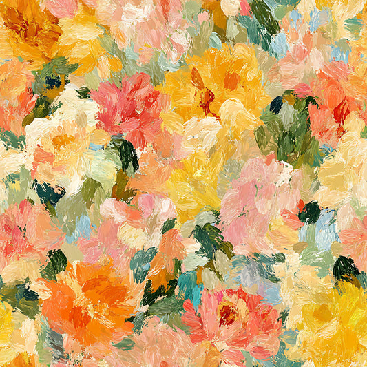 Impressionist Floral Pattern 8 Quilting Cotton Fabric
