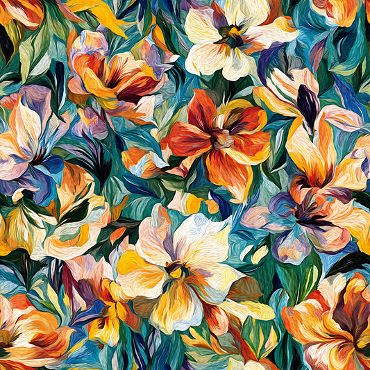 Impressionist Floral Pattern 9 Quilting Cotton Fabric