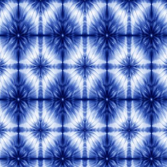 Indigo Shibori Tie Dye Pattern 10 Quilting Cotton Fabric