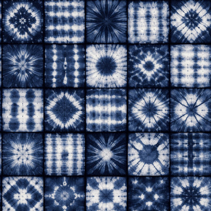 Indigo Shibori Tie Dye Pattern 13 Quilting Cotton Fabric