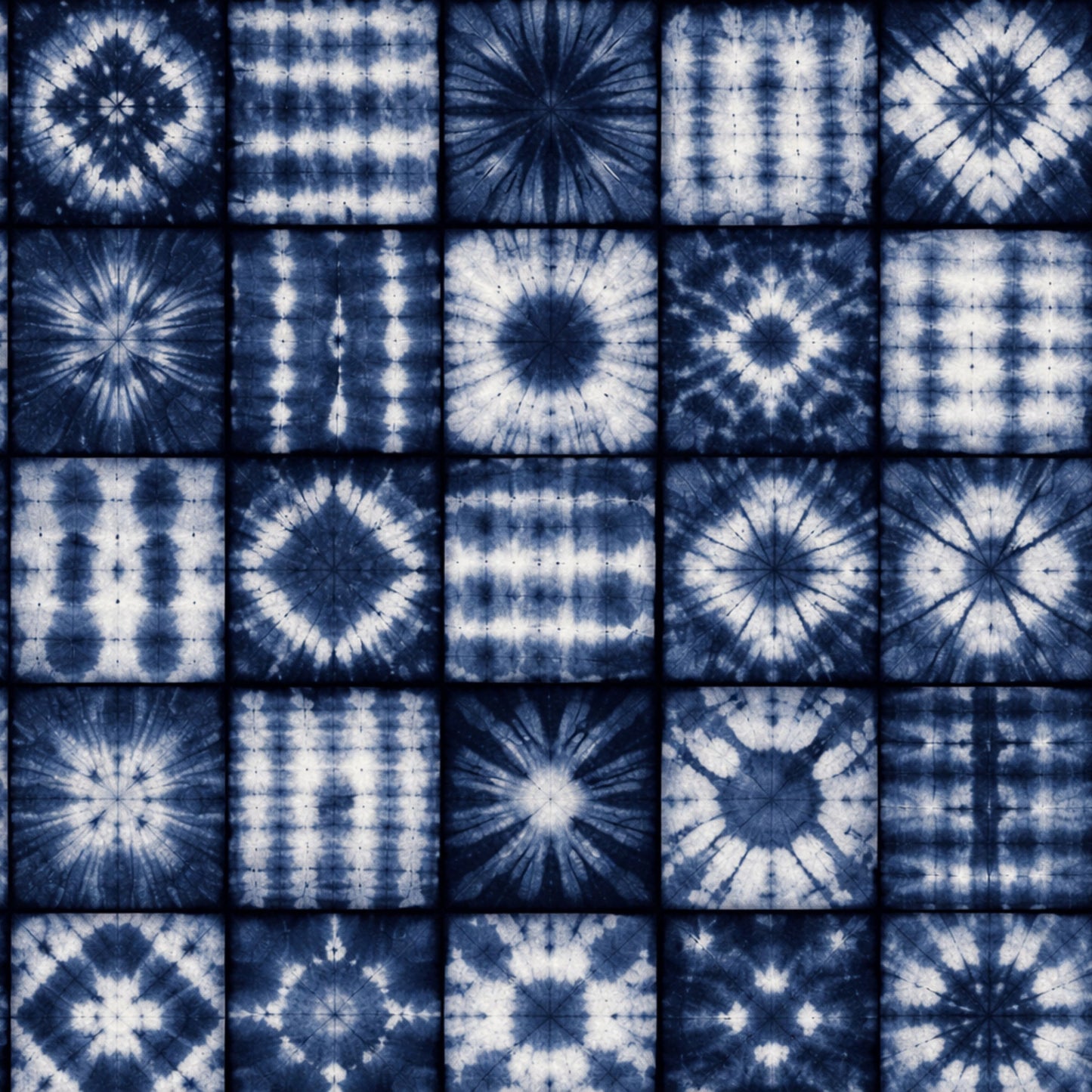 Indigo Shibori Tie Dye Pattern 13 Quilting Cotton Fabric