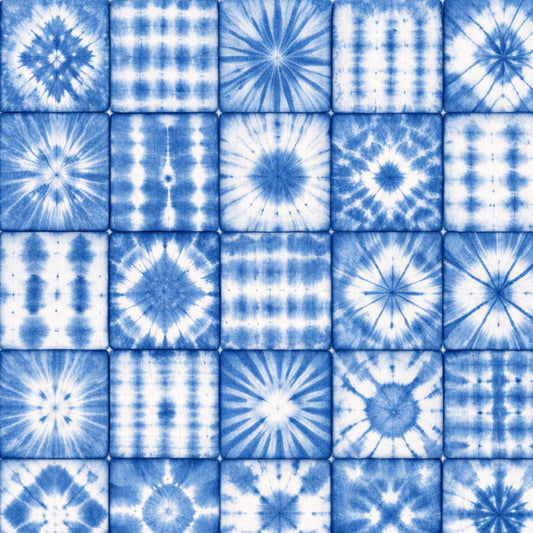 Indigo Shibori Tie Dye Pattern 16 Quilting Cotton Fabric