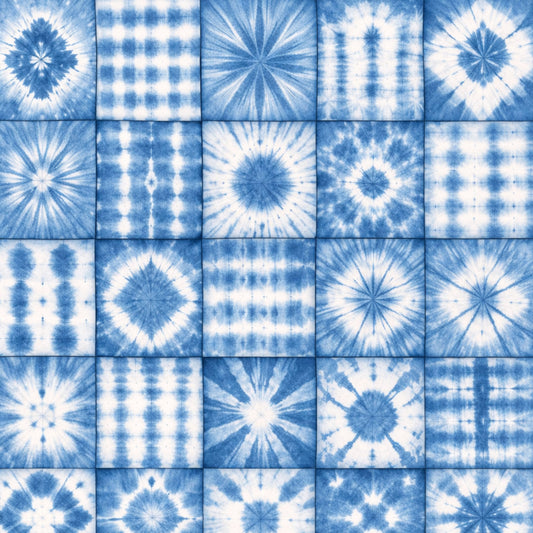 Indigo Shibori Tie Dye Pattern 17 Quilting Cotton Fabric