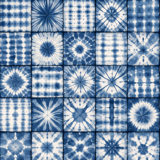 Indigo Shibori Tie Dye Pattern 18 Quilting Cotton Fabric