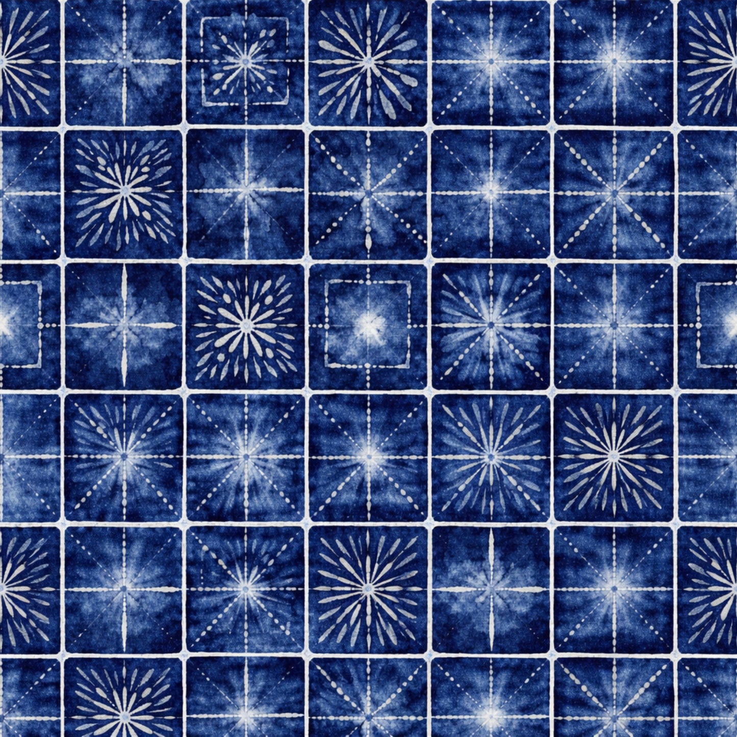 Indigo Shibori Tie Dye Pattern 24 Quilting Cotton Fabric
