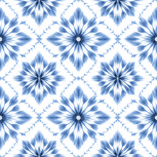 Indigo Shibori Tie Dye Pattern 4 Quilting Cotton Fabric