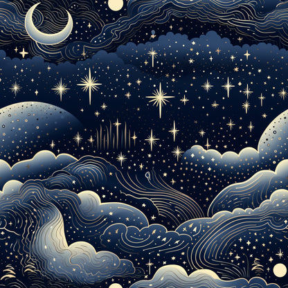 Infinite Galaxy Pattern 7 Quilting Cotton Fabric