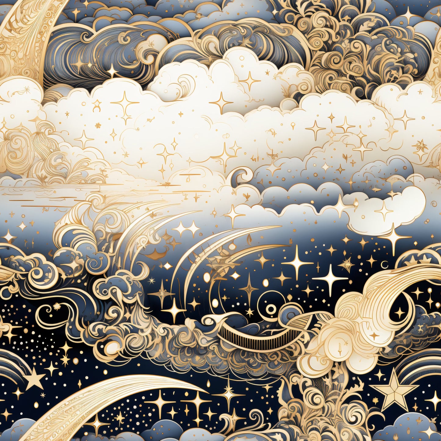 Infinite Galaxy Pattern 8 Quilting Cotton Fabric