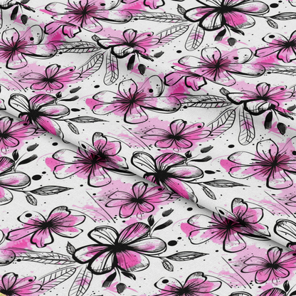 Inky Petals Pattern 4 Quilting Cotton Fabric