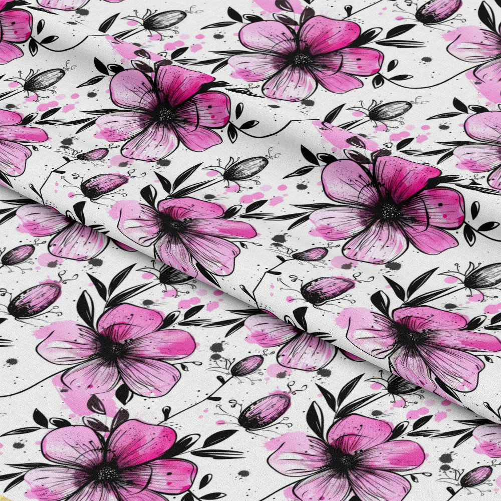 Inky Petals Pattern 7 Quilting Cotton Fabric