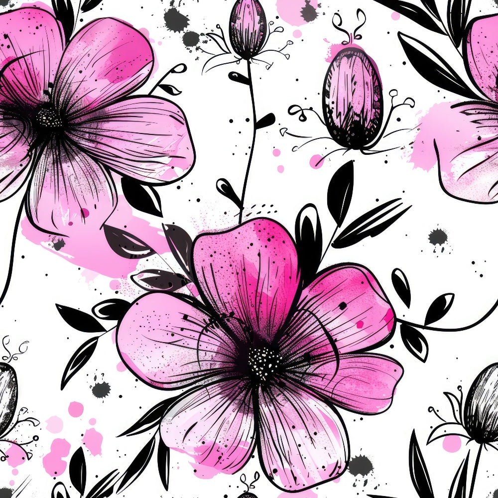 Inky Pattern Inky Petals Pattern 7 Quilting Cotton Fabric – FabricMegaStore.com