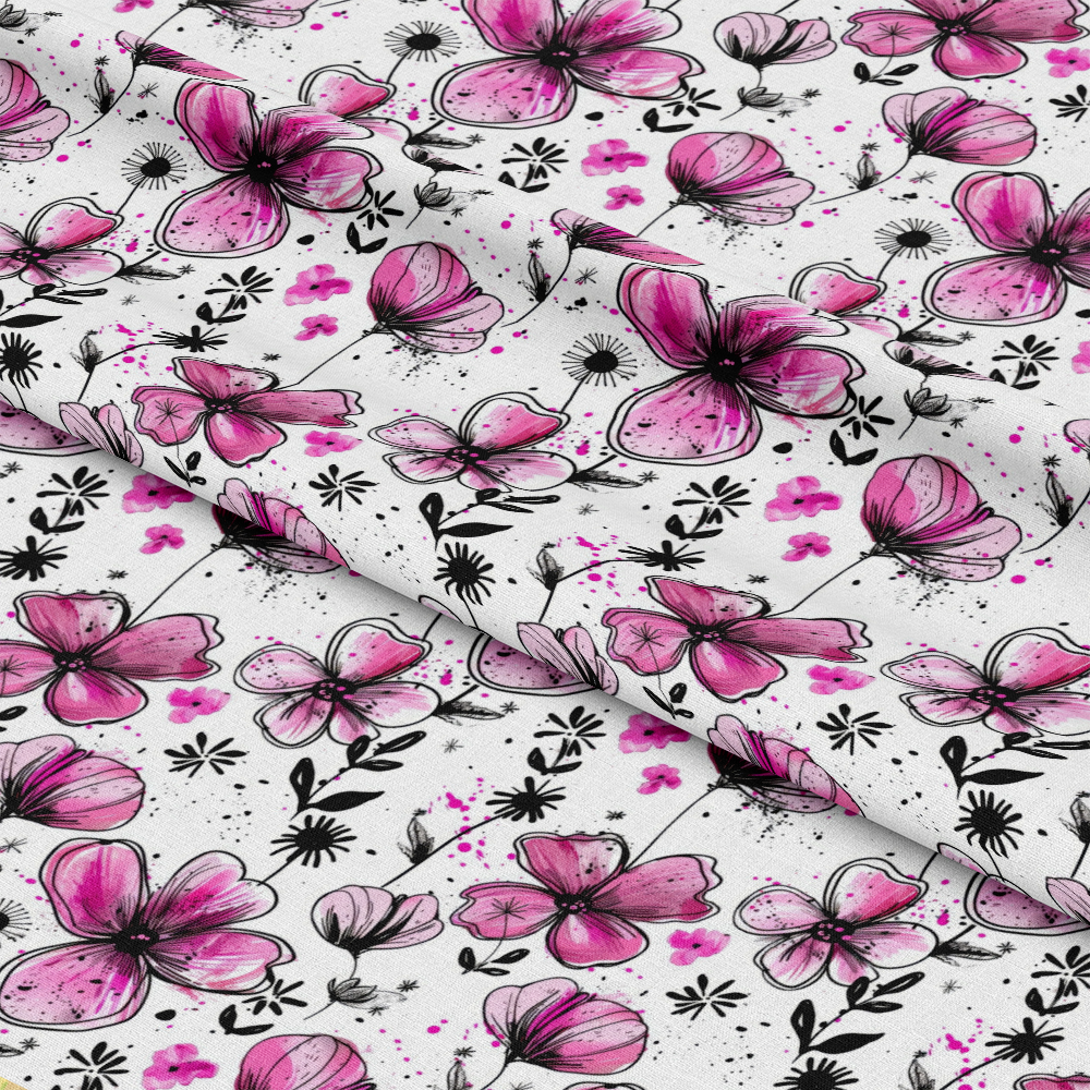 Inky Petals Pattern 8 Quilting Cotton Fabric