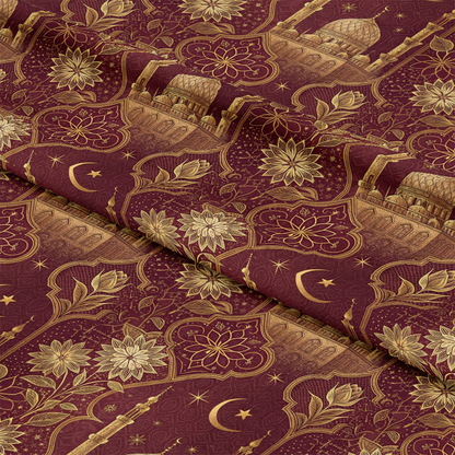 Islamic Red Pattern 1 Quilting Cotton Fabric