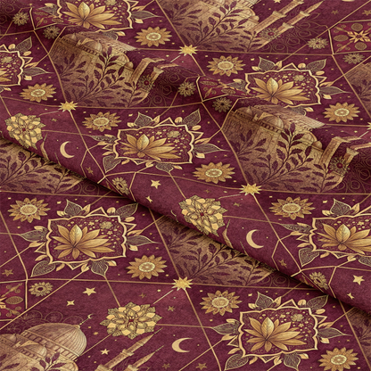 Islamic Red Pattern 5 Quilting Cotton Fabric