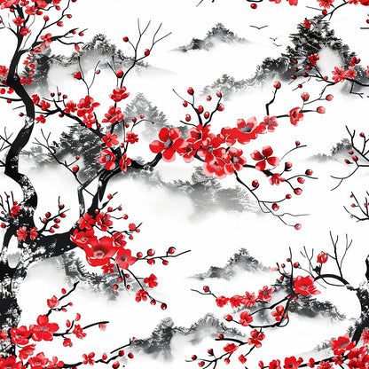 Japanese Cherry Blossoms 8 Quilting Cotton Fabric