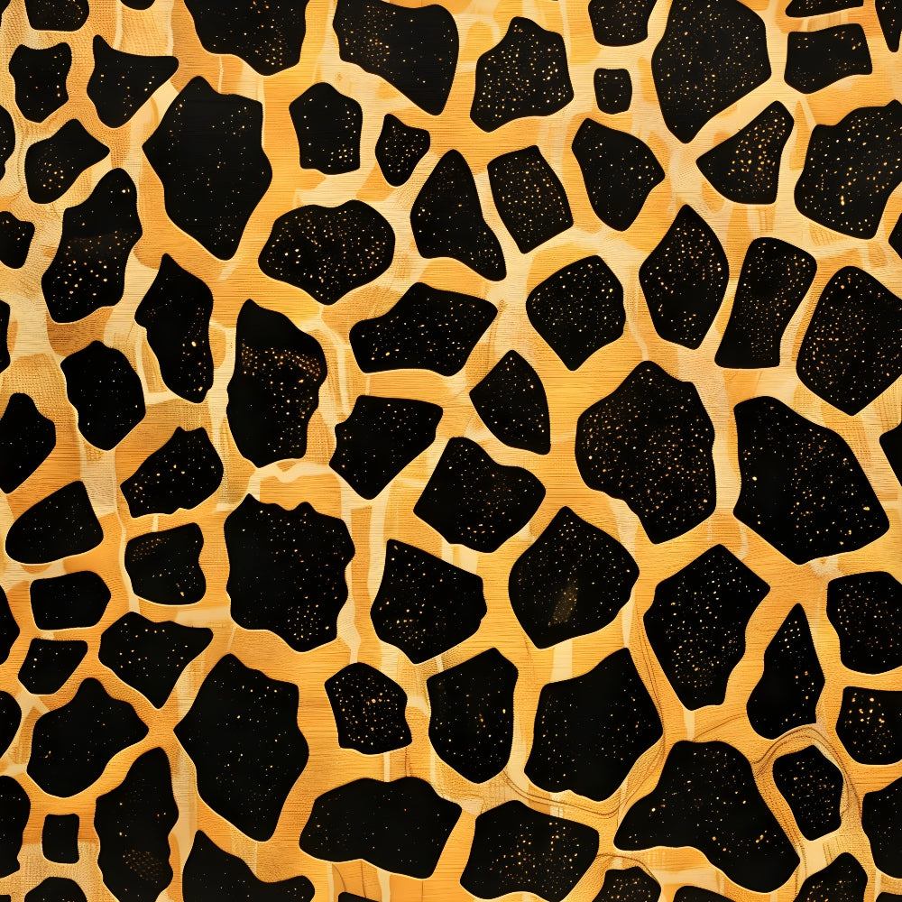 Yellow and black animal print pattern resembling giraffe spots.