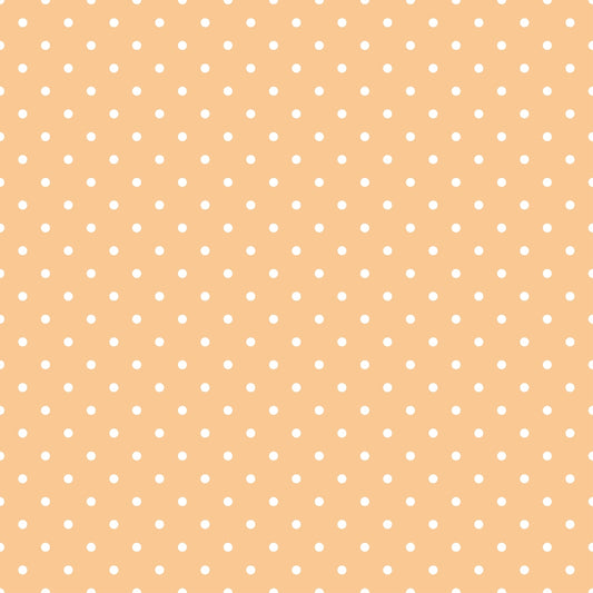 Beige background with evenly spaced small white polka dots.