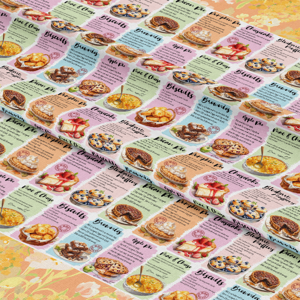 Kitchen Recipes Pattern 2 Quilting Cotton Fabric