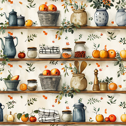 Kitchen Cottagecore Pattern 3 Quilting Cotton Fabric
