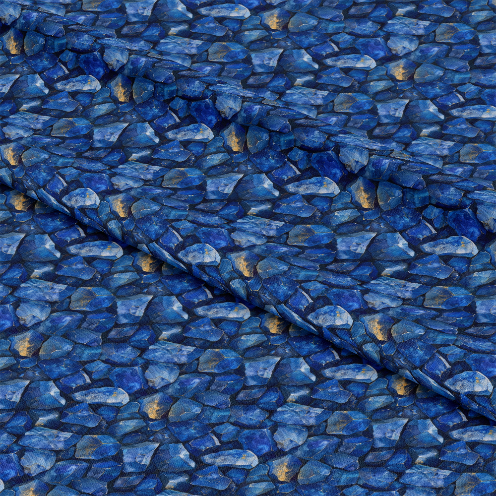 Lapis Lazuli Gemstones Pattern 10 Quilting Cotton Fabric