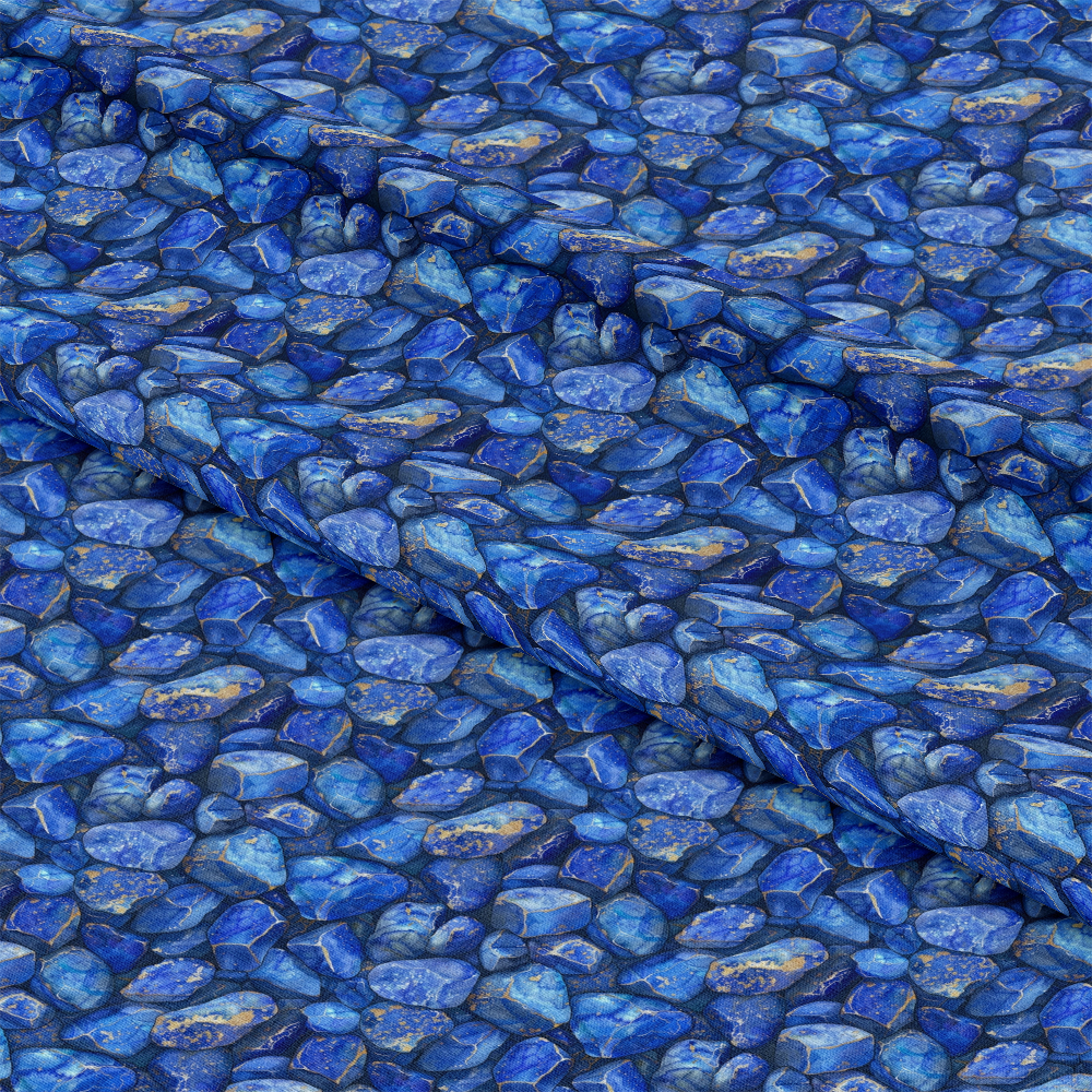 Lapis Lazuli Gemstones Pattern 4 Quilting Cotton Fabric