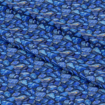 Lapis Lazuli Gemstones Pattern 4 Quilting Cotton Fabric