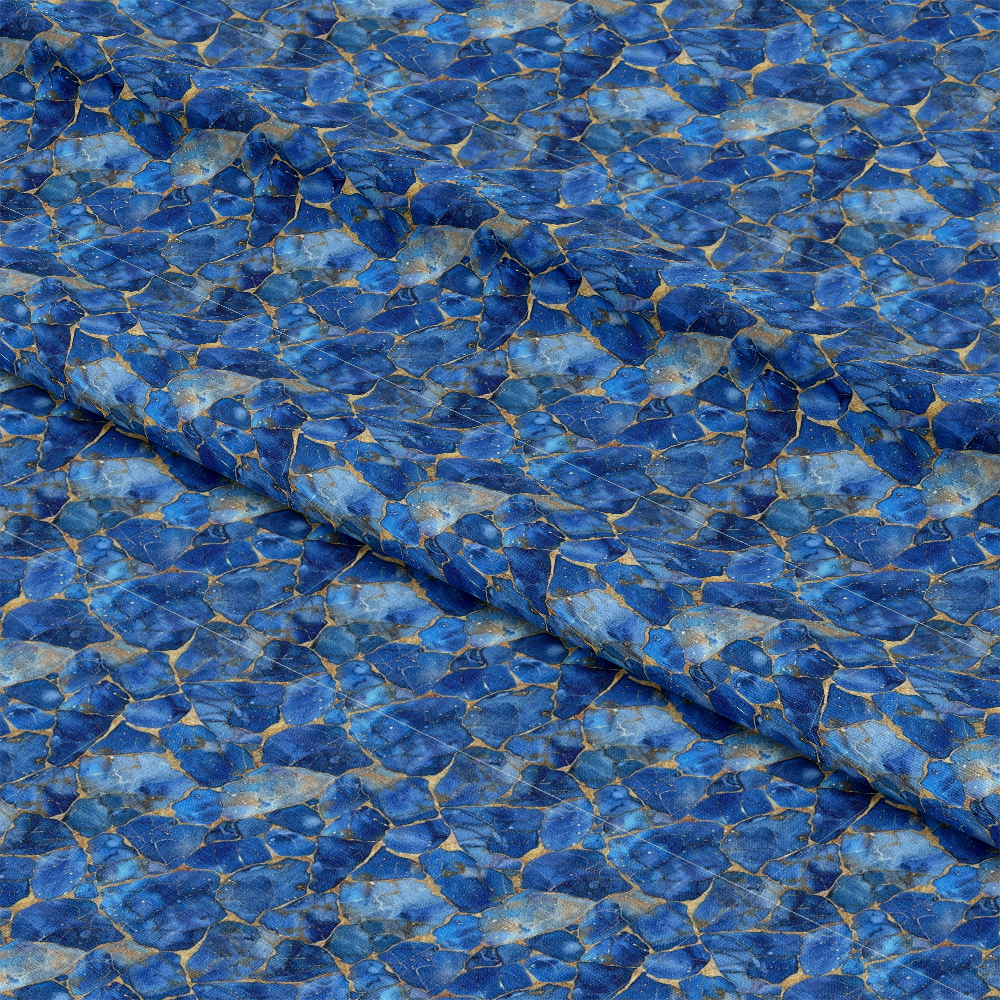 Lapis Lazuli Gemstones Pattern 9 Quilting Cotton Fabric