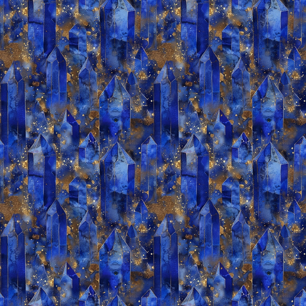 Lapis Lazuli Gemstones Pattern 2 Quilting Cotton Fabric