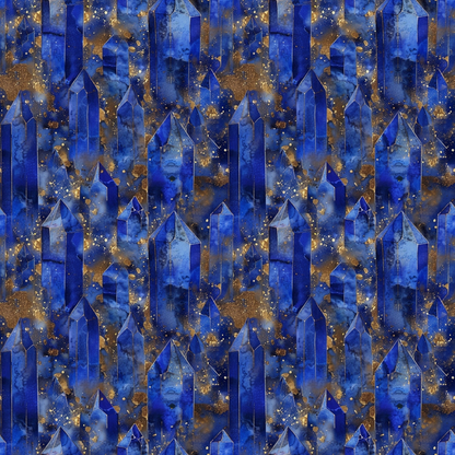 Lapis Lazuli Gemstones Pattern 2 Quilting Cotton Fabric